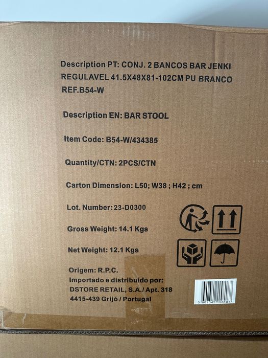 Conjunto 2 bancos de bar