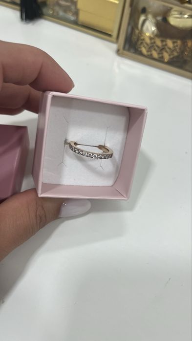 Anel brilhos rose gold