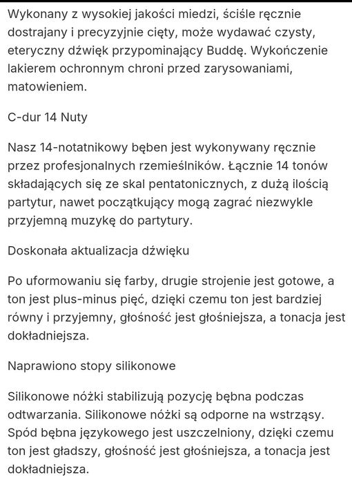 Vover bęben językowy 36cm 14 tonowy blu