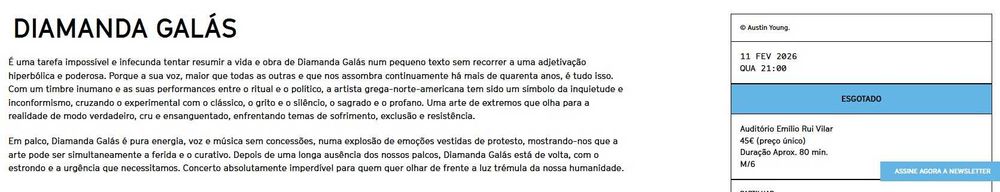 Diamanda Galás - Concerto - 11-fev-2026 - Culturgest