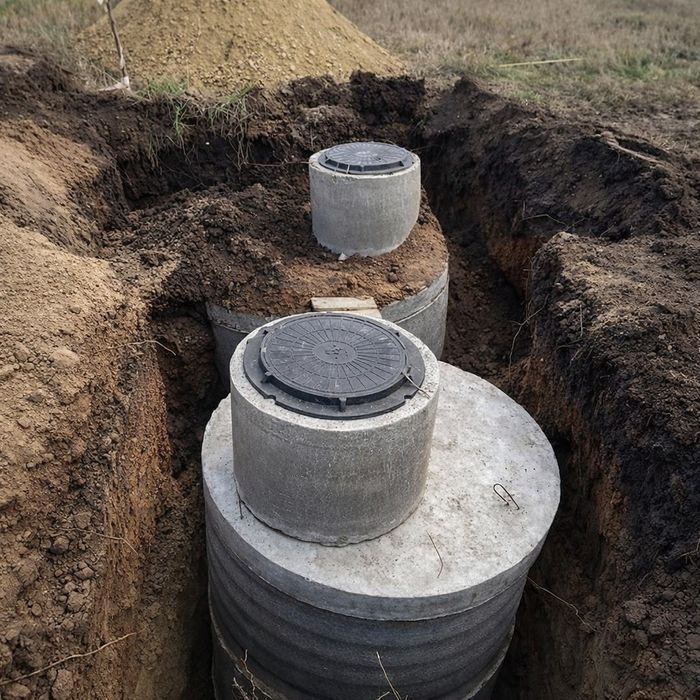 Септик під ключ. Каналізація с бетонних кілець. Копка та модернізація.