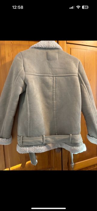 Kurtka ramoneska z ocieplanym kożuszkiem ZARA