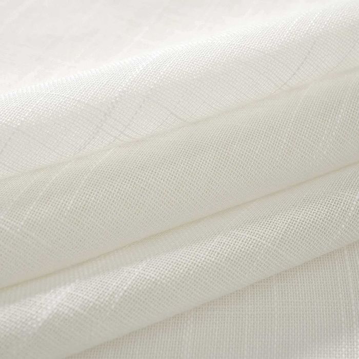 Zasłony Woalowe Przezroczyste, Lniane  140x215cm, Kość Słoniowa, 2 szt