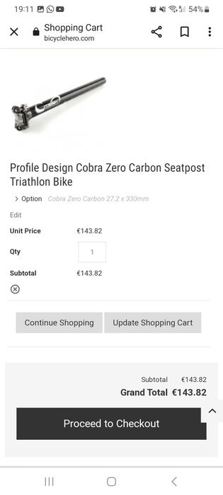 Profile Design Cobra Zero Carbon Seatpost Triathlon Bike