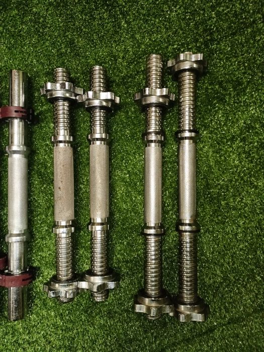 2 gryfy stalowe hantle z zaciskami sprezynowymi