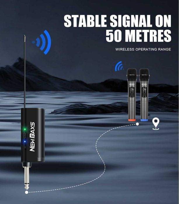 Радио микрофоны New Baxs V802. Беспроводные микрофоны.