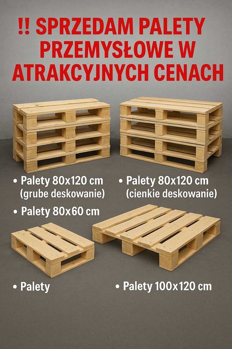 ‼️ Sprzedam palety przemysłowe w atraukcyjnych cenach ‼️