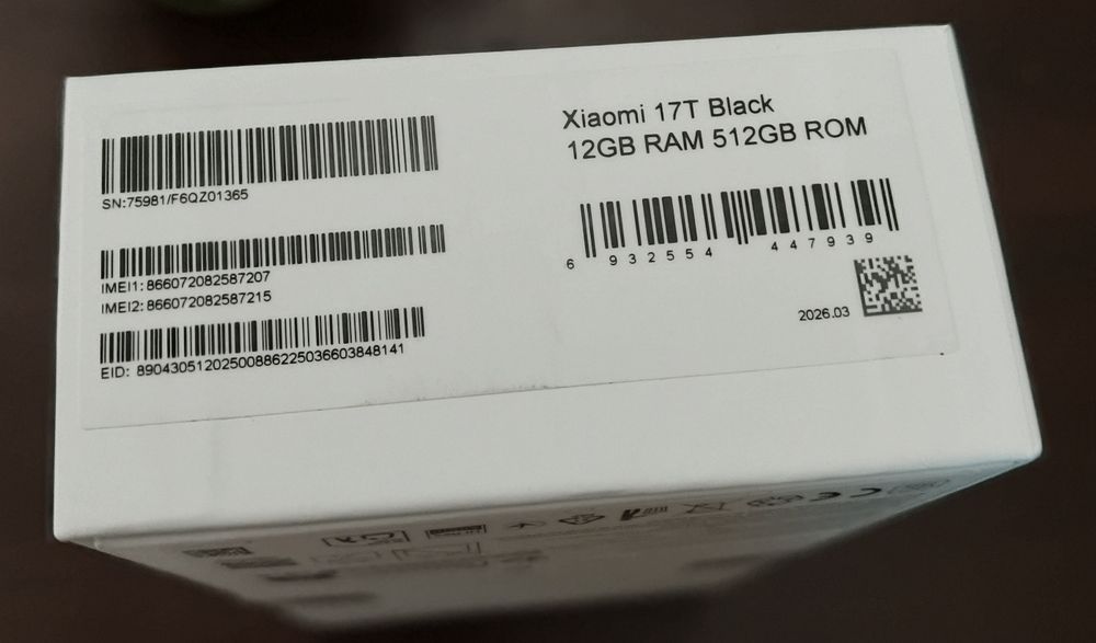 Xiaomi 17T 12/512GB black selado