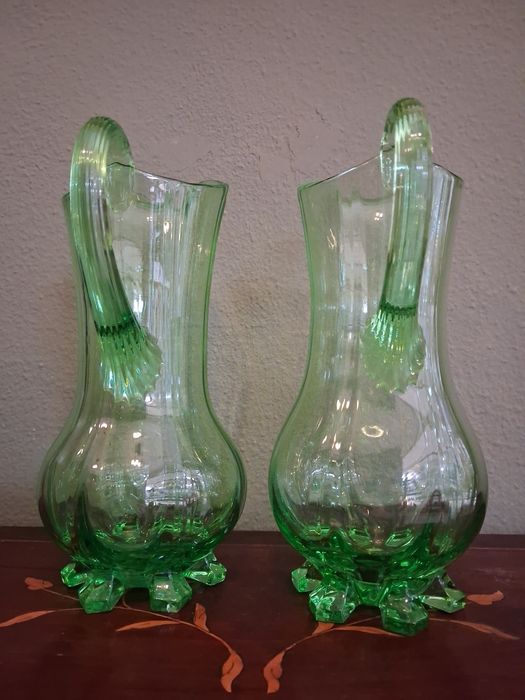 White and Turquoise Opaline Glass