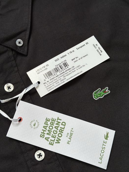 Оригінал Lacoste чоловіча сорочка Oxford 100% бавовна Regular Fit Button-Down синя чорна S L CH1911 Лакост