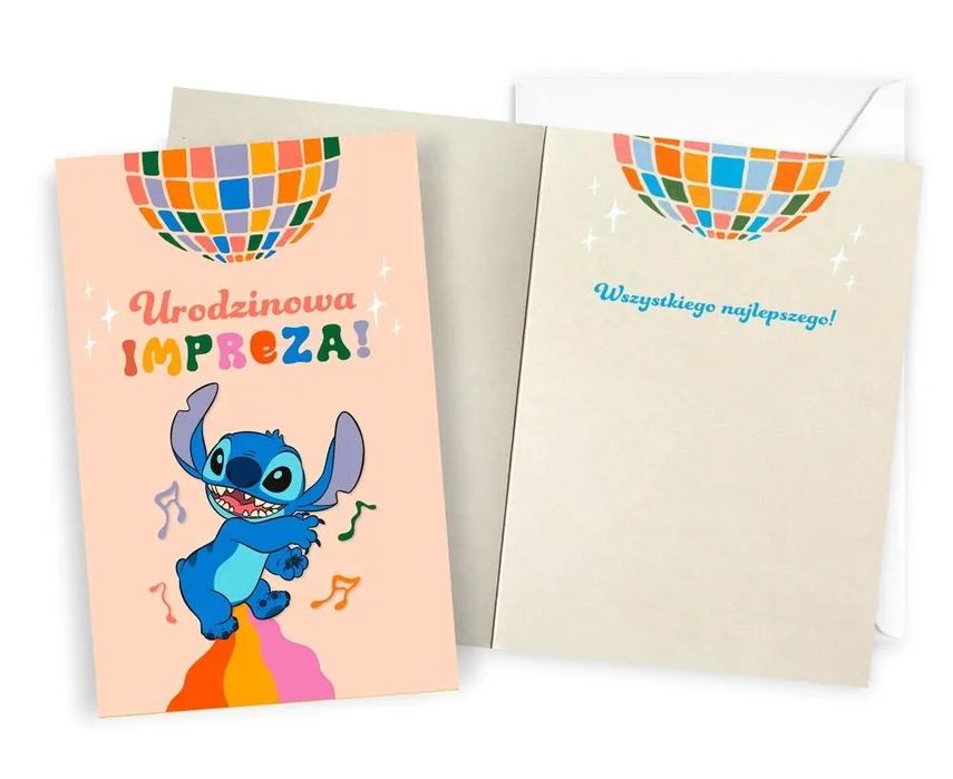 Karnet Urodziny Stitch. Kukartka. Nowy Produkt