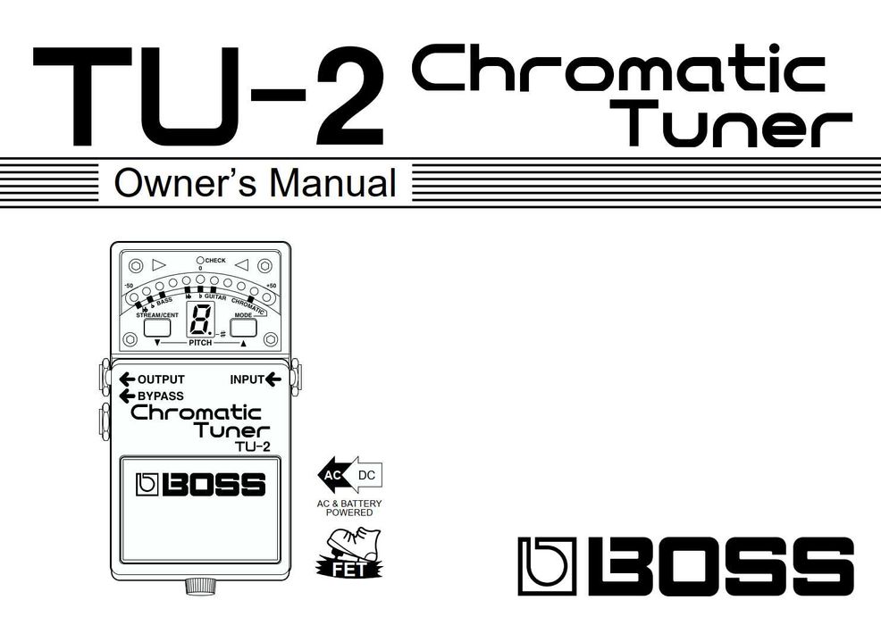 Pedal Boss TU-2 afinador cromático universal (guitarra - baixo etc)