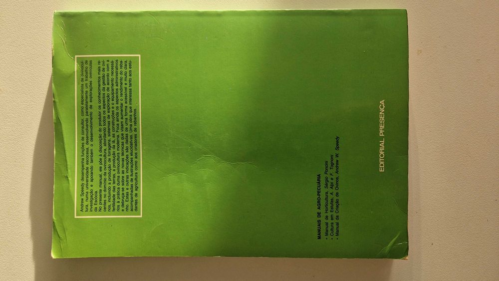 Livro Manual da Criação de Ovinos, Andrew W. Speedy