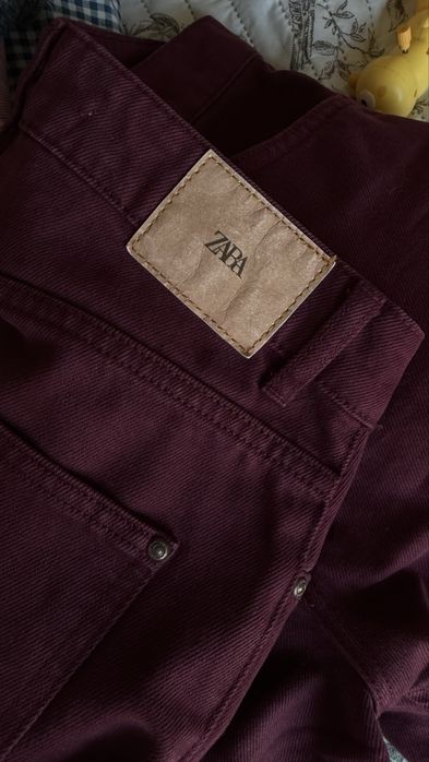 Джинси zara 36 бордові