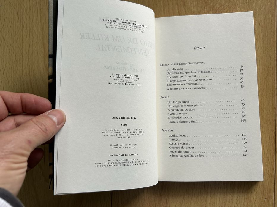 Livro”Diário de um Killer Sentimental” de Luís Sepúlveda