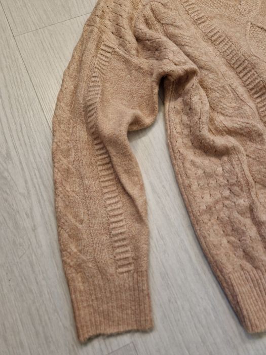 Sweter warkocze brudny róż George S/M/L