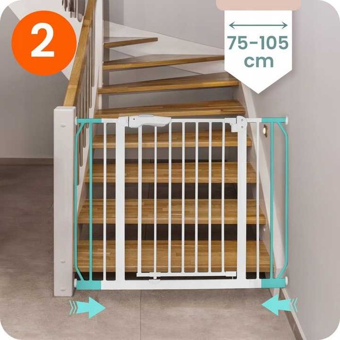 Bramka zabezpieczająca Dla Dzieci Nukido rozporowa 75–105 cm Na schody