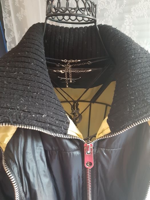 Kurtka czarna oversize Zara krótka kolekcja damska dzianina kurteczka