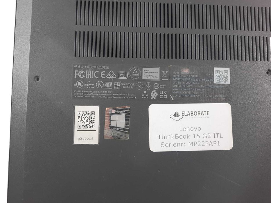 Laptop Lenovo Thinkbook 15 G2 ITL I5/16GB/256SSD