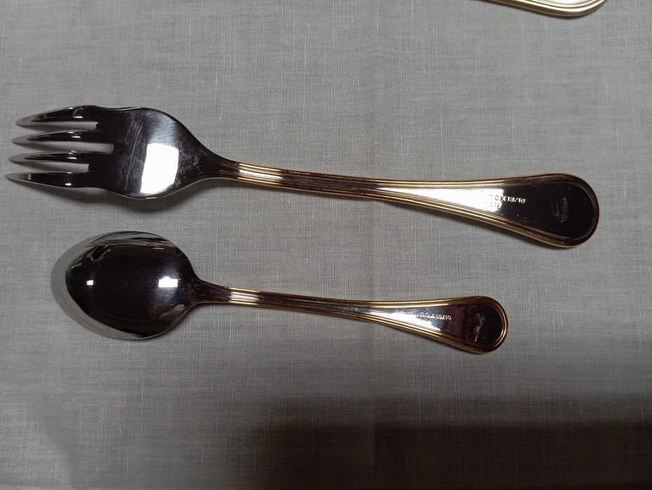 faqueiro ouro e aço inoxidável novo