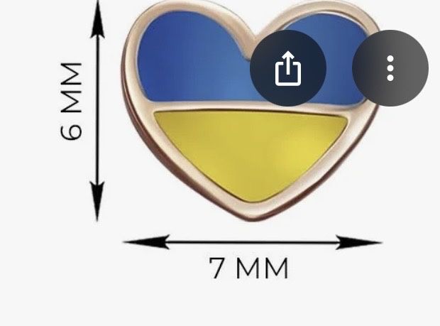 Сережки патріотичні в вгляді сердець