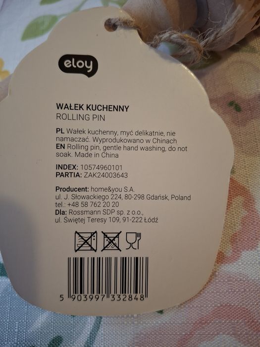 Wałek kuchenny grawerowany prezent dla babci