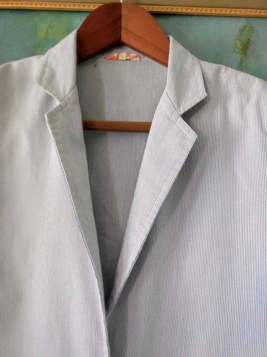 vintage retro żakiet marynarka letni bawełniany unikat narzutka kurtka