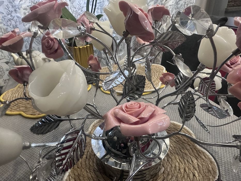 Żyrandol szkło ceramika