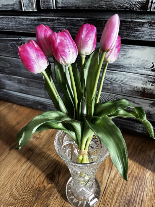 Tulipany silikonowe gumowane jak zywe bukiet sztuczne