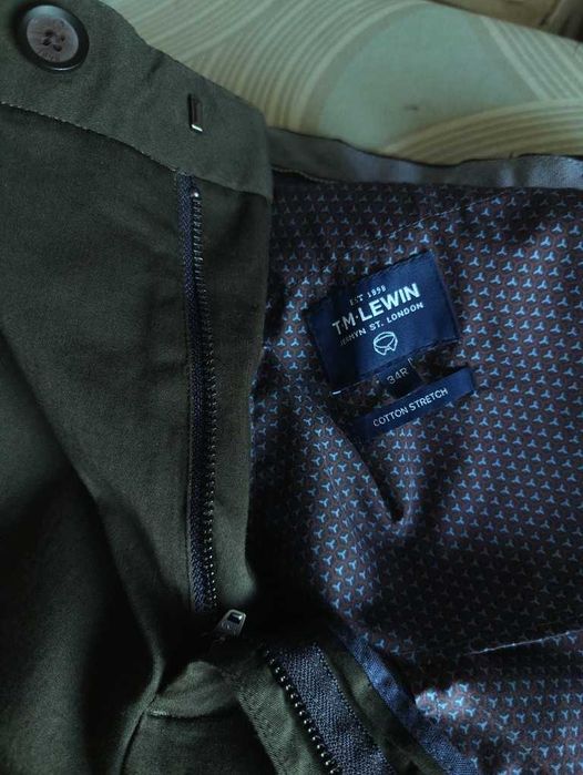Джинсы (chino T.M.lewin United Kingdom w34 stretch dark green.