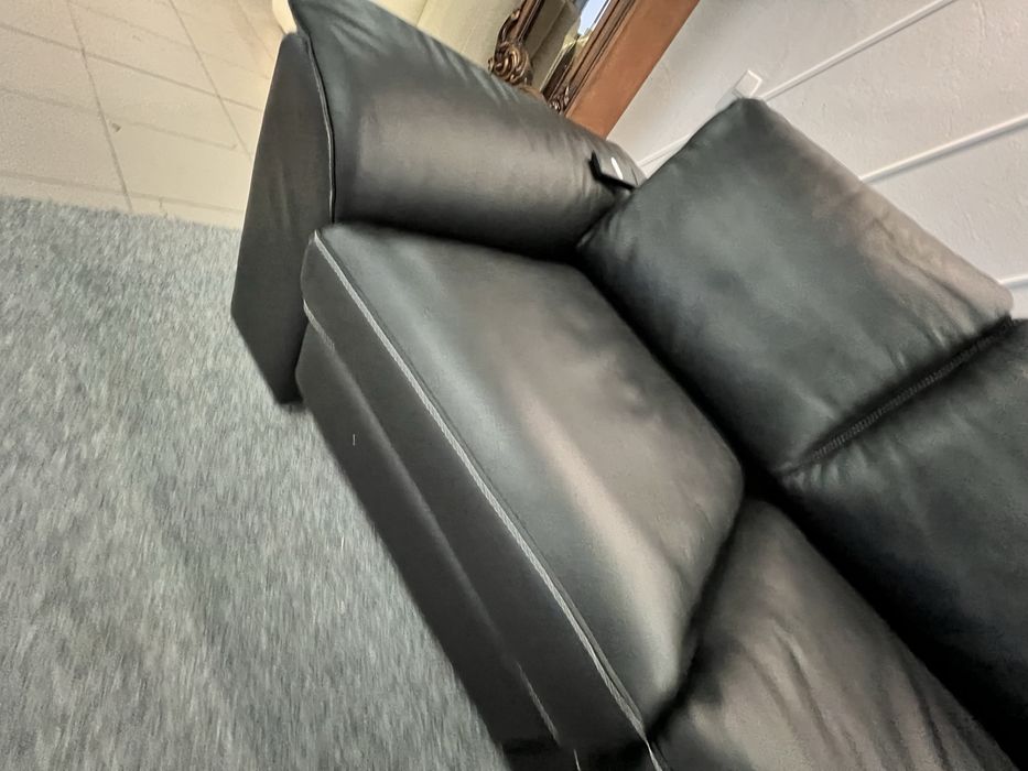 Диван трійка двійка реклайнер шкіряний чорний