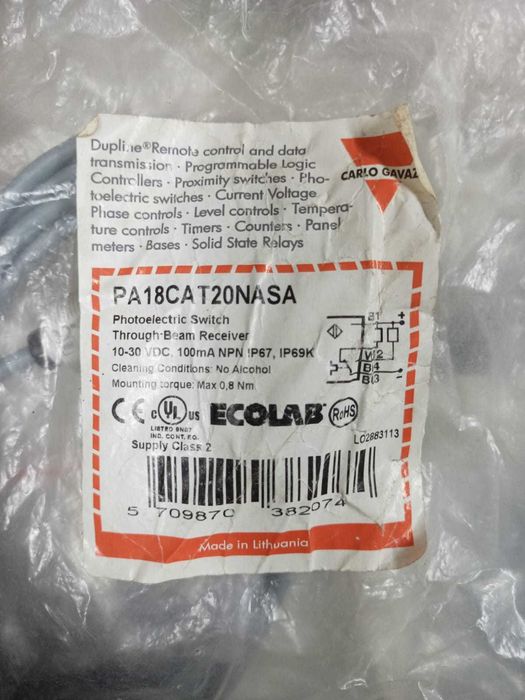 Оптичний датчик Carlo Gavazzi PA18CAT20NASA, та PA18CSD04NASA (б\у)
