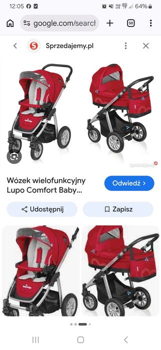 wozek 2 w 1 BABY Design (gondola + spacerówka)