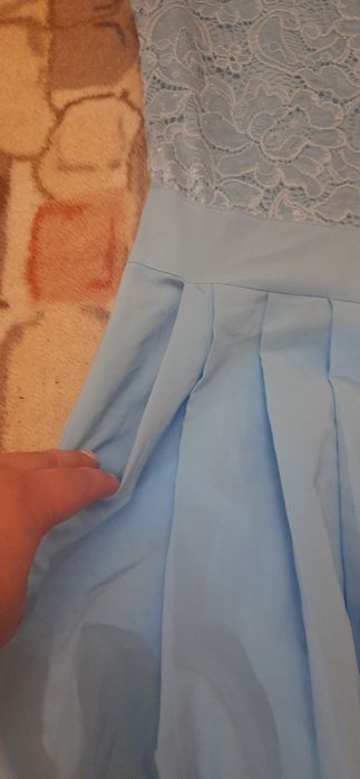 Платье в пол голубое