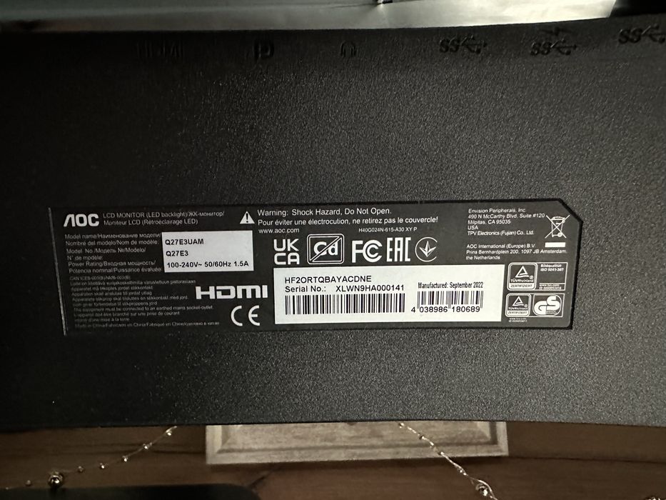 Monitor AOC Q27E3UAM 27"