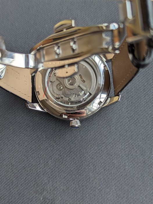 Seiko prestiżowy i elegancki mod open heart biały czarny pasek