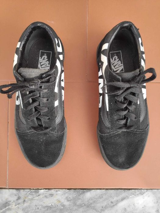 Vans Old Skool Originais – Preto/Branco – Tamanho 34.5 EU