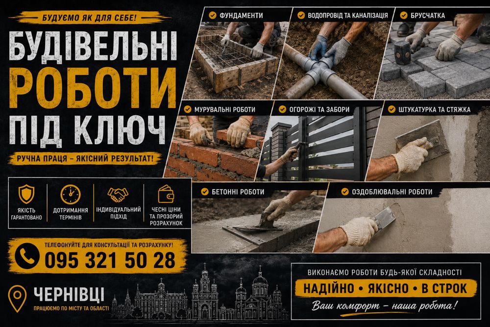 Любі будьвельні роботи