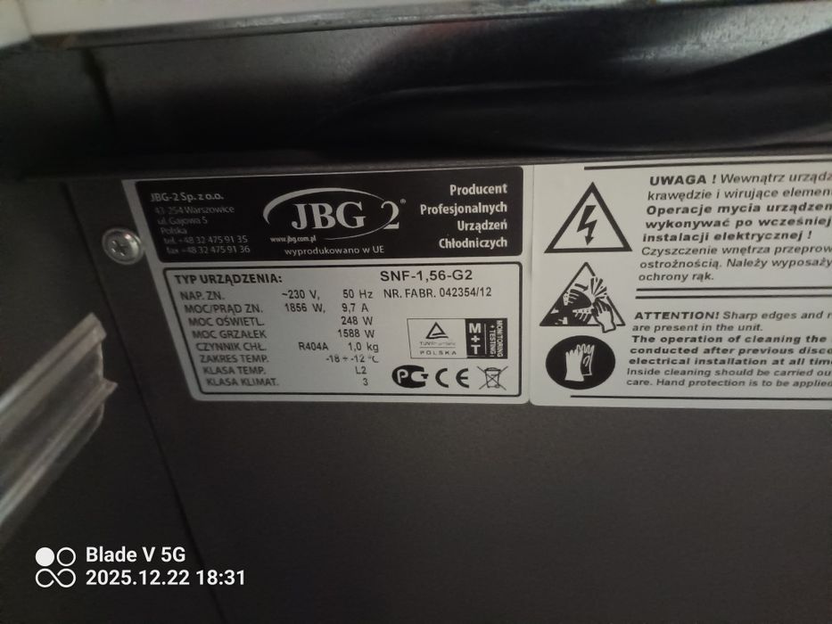 Szafa mroźnicza, chłodziarka, lodówka hurtownia