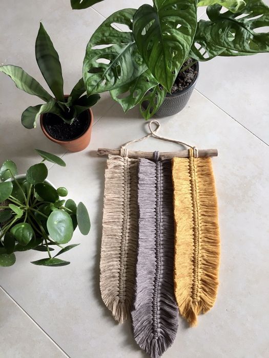 Makramowe pióra, makrama, boho