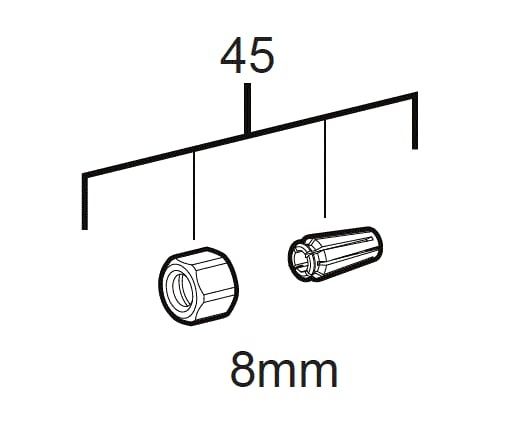 NOWY Zacisk 8mm do szlifierki prostej Milwaukee z kluczem