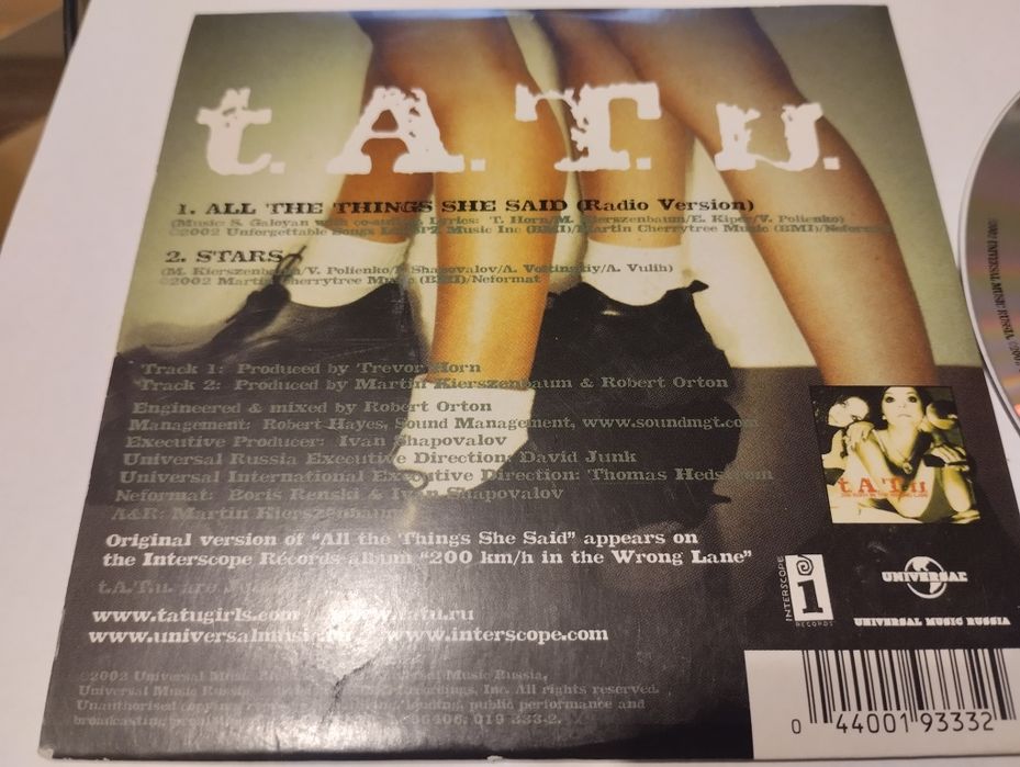 Album , singiel Tatu all the things she said.. Tatu girls