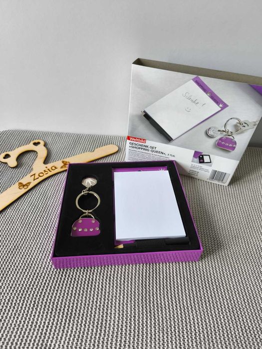 Zestaw nowy brelok notes  Shopping Queen zakupy gadżet
