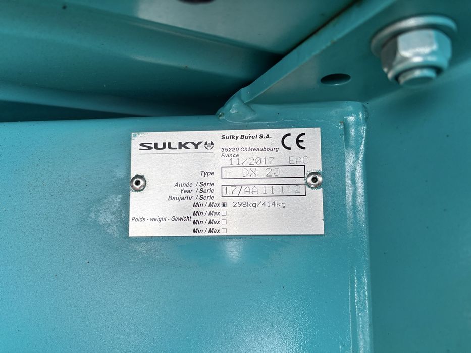 Rozsiewacz nawozu nawozów Siewka Sulky DX 20 2017r