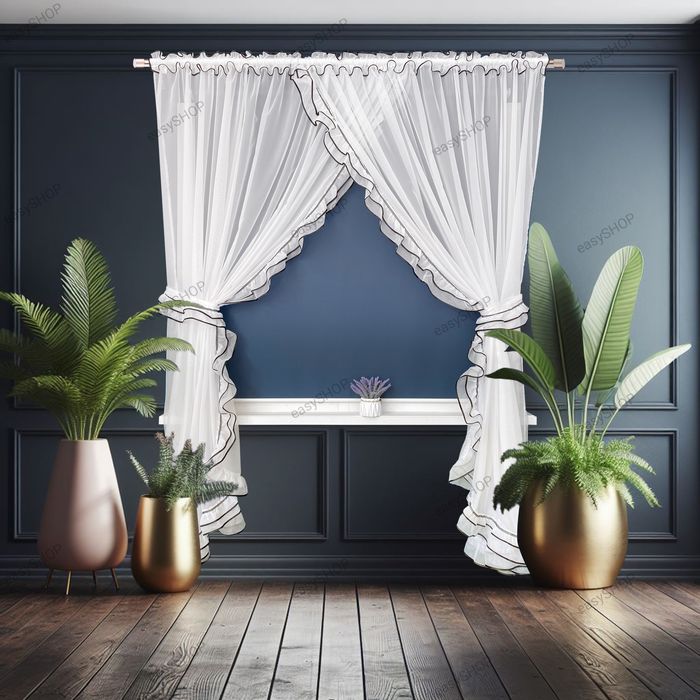 Cudna firana z falbankami 250x400