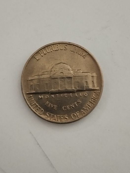 Moeda de 5 Cents 1964 dos Estados Unidos da América não circulada