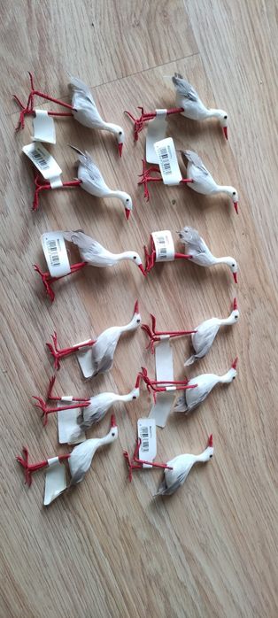 12x Bociany 8cm ozdoba