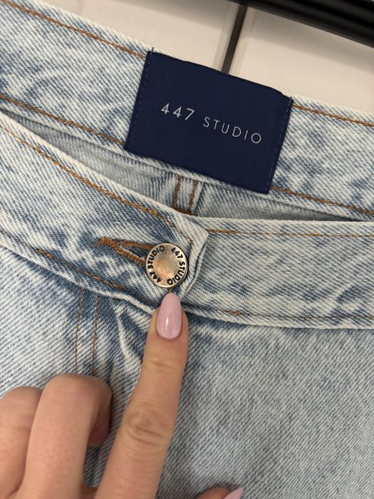 Studio 447 denim szerokie jeansy flare flary wysoki stan