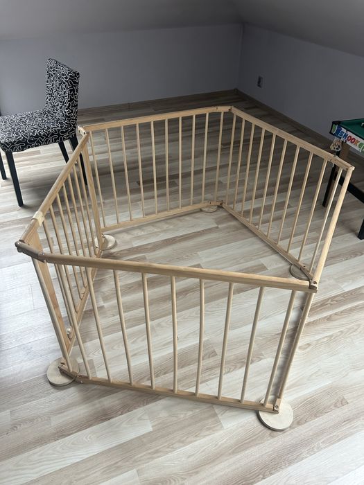 Duży Kojec Modułowy dla Psa/Szczeniaka – Drewniany, 8 elementów