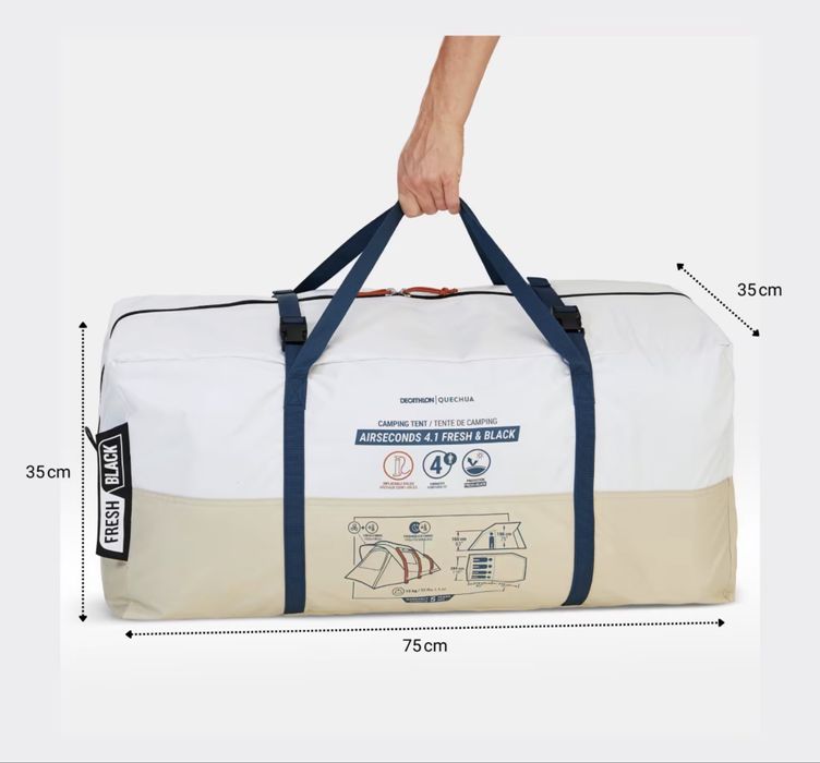 Tenda Quechua dechatlon air seconds 4.1 fresh and Black